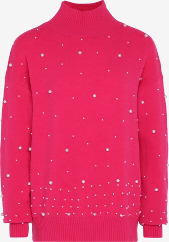 Pullover di faina in rosa: frontale