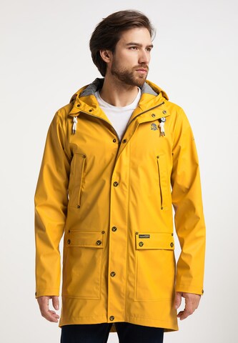 Schmuddelwedda Between-Seasons Coat in Yellow: front