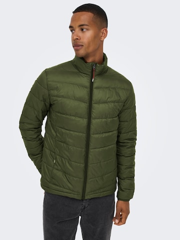 Only & Sons Winter Jacket 'Carven' in Green