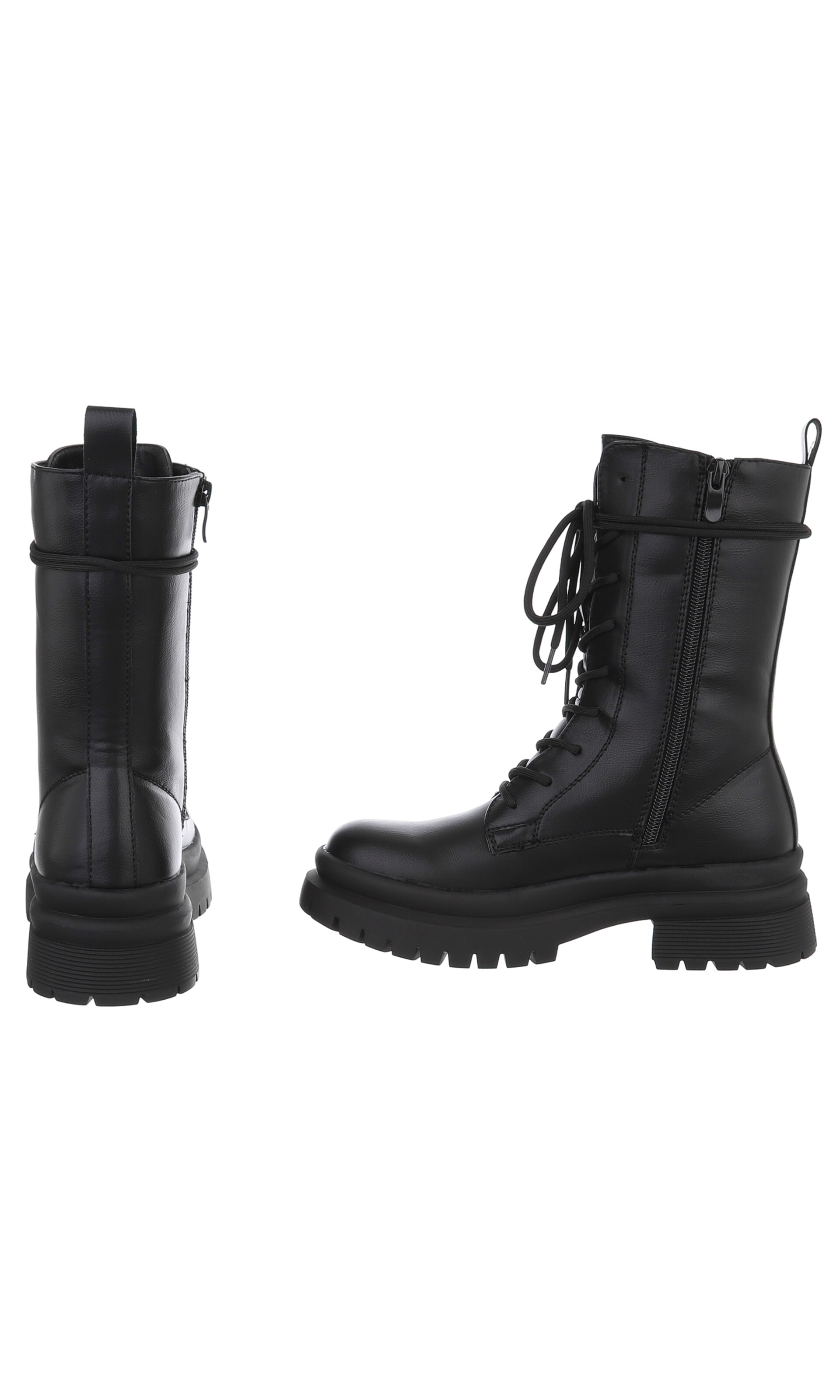 Ital-Design Schnürstiefelette in Schwarz