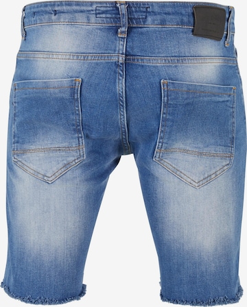 2Y Premium Skinny Shorts in Blau