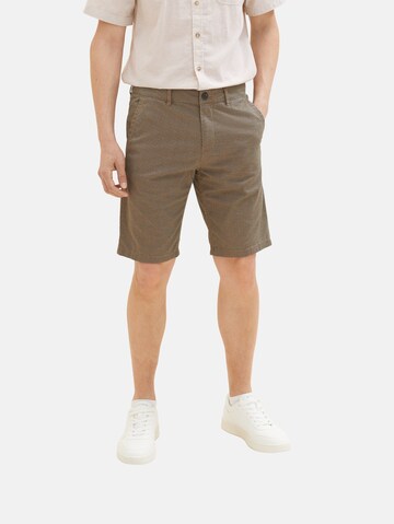 TOM TAILOR Regular Chino trousers in Brown: front