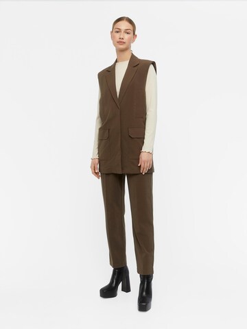 OBJECT Loose fit Pleat-Front Pants 'Sanni' in Brown