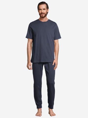 SCHIESSER Pyjama kurz 'Night & Home' in Blau