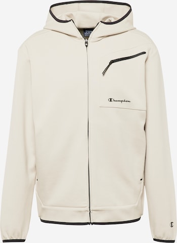 Veste de survêtement Champion Authentic Athletic Apparel en beige : devant