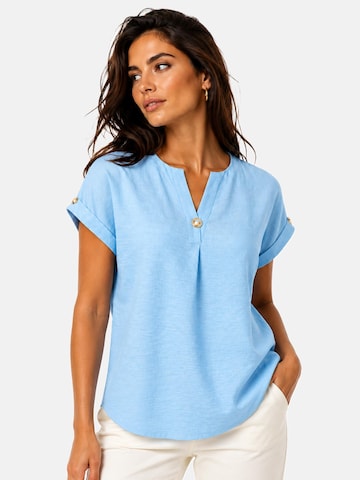 REGINA FASHION Blúzka 'Blouse with button' - Modrá