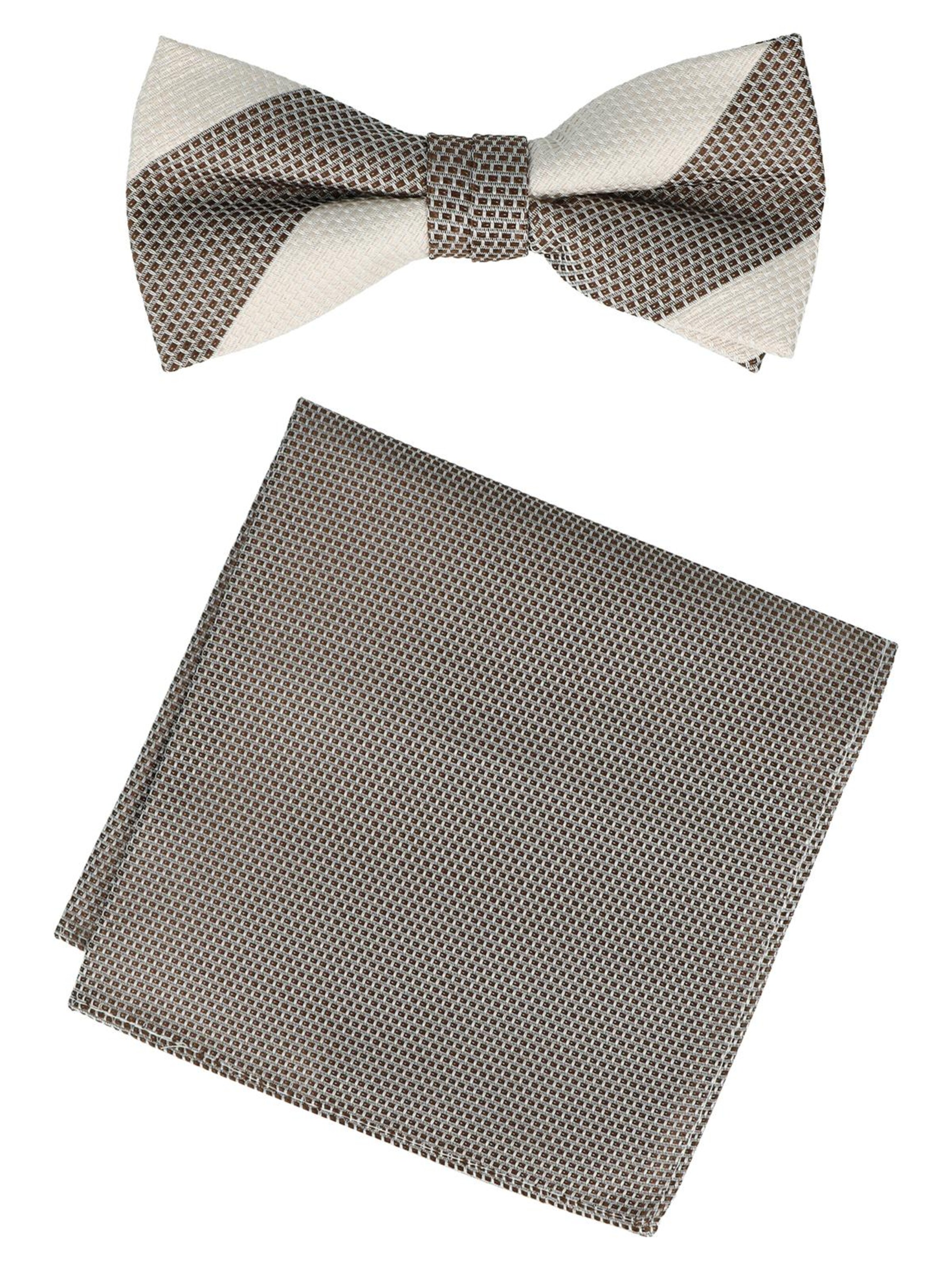 WILLEN Bow Tie 'Set : Blockstreifen / Uni' in One size in Chocolate, Item view