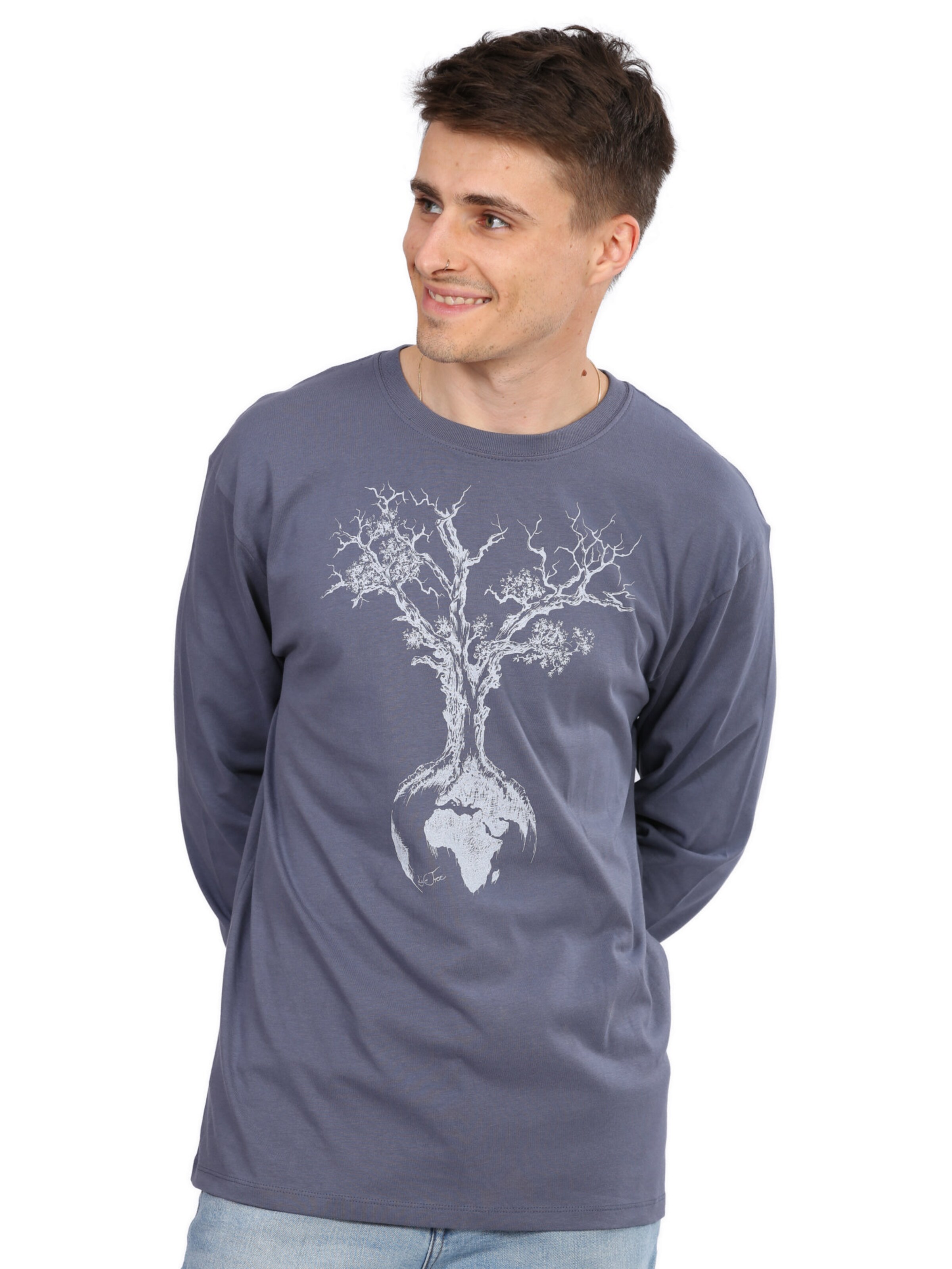Life-Tree Shirt 'Fairwear Weltenbaum'‌‌‌‌‌‌‌ in Blau: Vorderseite