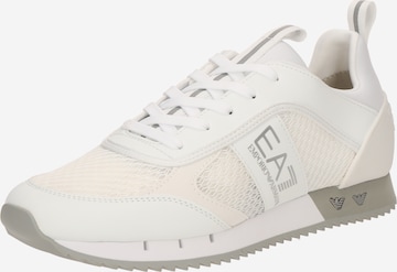 Baskets basses 'Black & White Carbon' EA7 Emporio Armani en blanc : devant