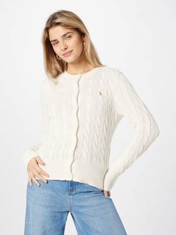 Polo Ralph Lauren Knit Cardigan in White: front