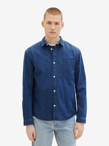 Fit confort Chemise TOM TAILOR DENIM en bleu : devant