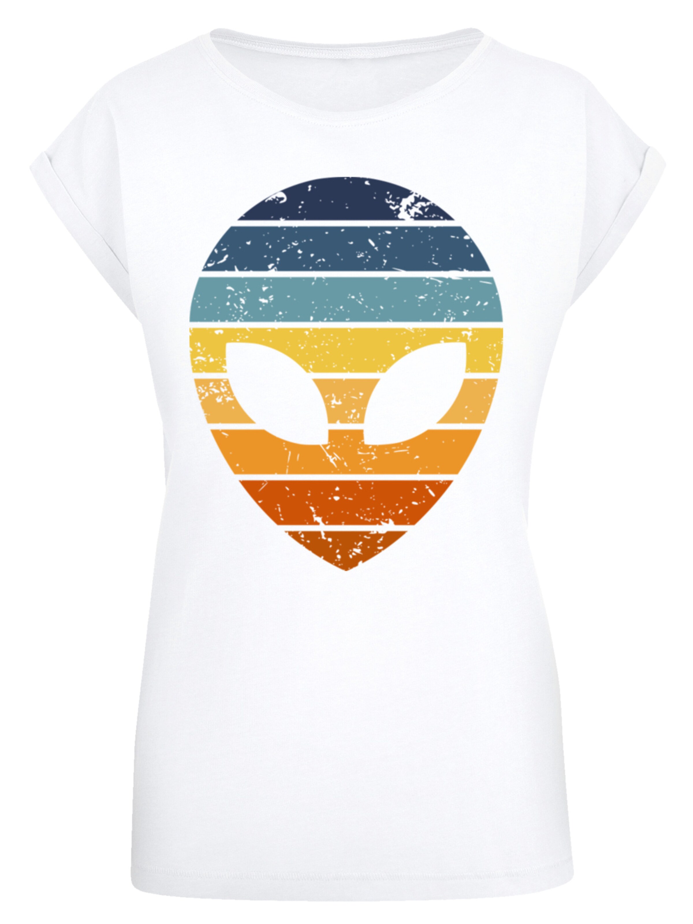 F4NT4STIC Shirt 'Alien Sonnenuntergang Retro' in Wit: voorkant