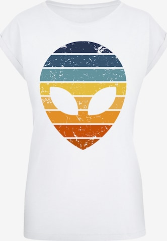 F4NT4STIC Shirt 'Alien Sonnenuntergang Retro' in Wit: voorkant