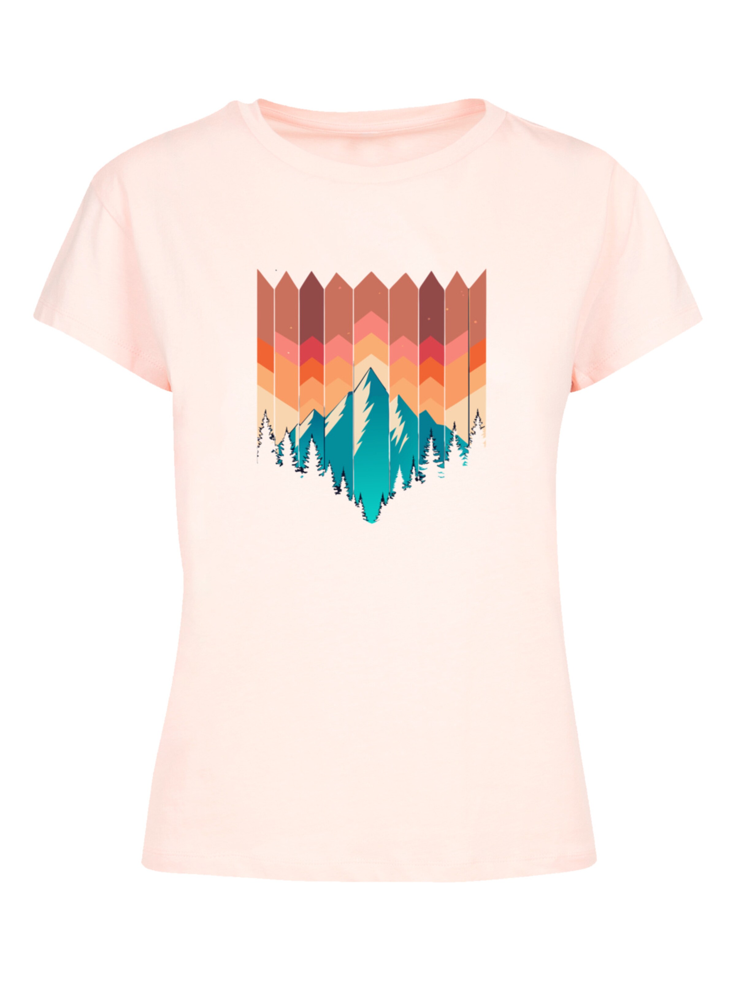 F4NT4STIC Shirt 'Geometric Mountain Sunset' in Pink: front