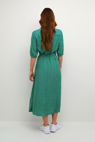 Cream Shirt Dress 'Tiah' in Green