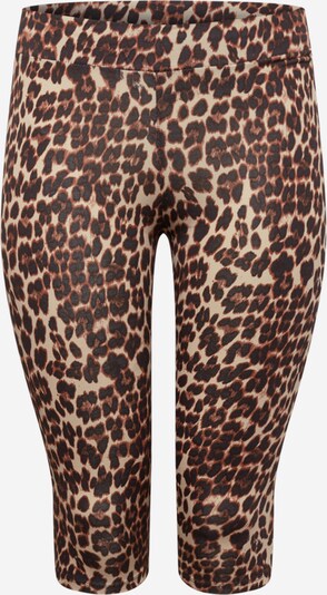 Pantaloni 'TIME' ONLY Carmakoma pe crem / maro / negru, Vizualizare produs