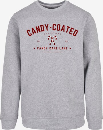 F4NT4STIC Sweatshirt 'Candy Coated Christmas' in Grijs: voorkant