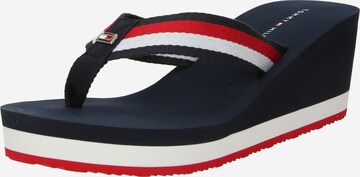 TOMMY HILFIGER - Sapato aberto em azul: frente