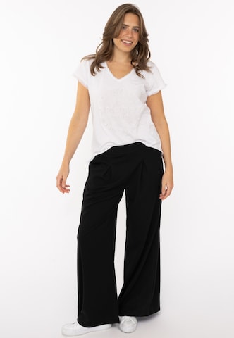 Zwillingsherz Loose fit Pleat-Front Pants in Black: front
