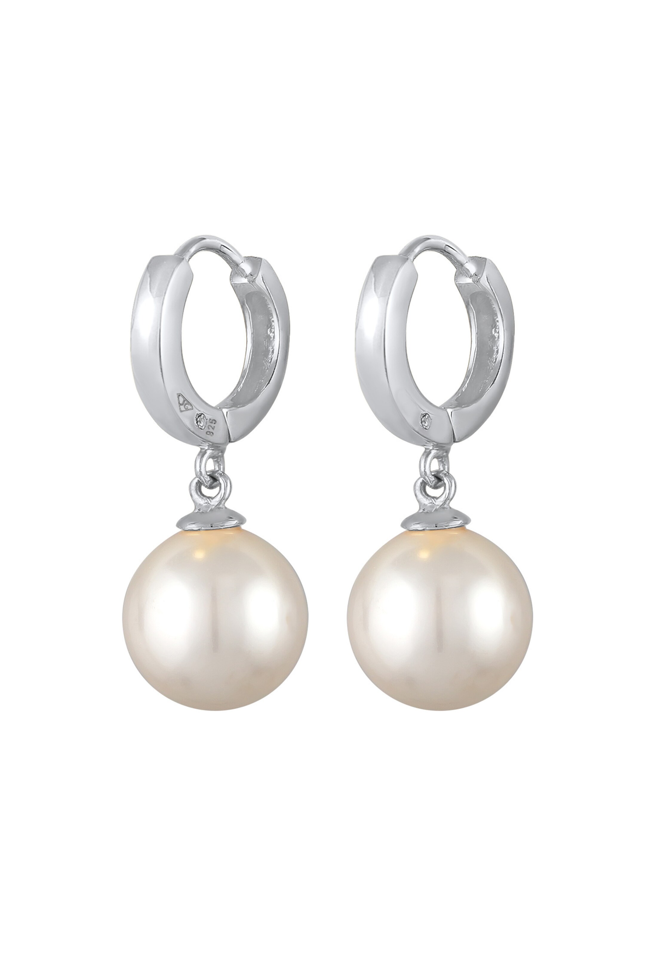 Nenalina Boucles d'oreilles en argent / blanc perle, Vue avec produit