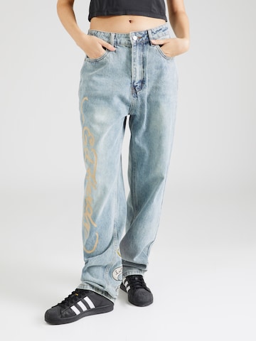 Ed Hardy Loose fit Jeans 'KILL SLOWLY' in Blue: front