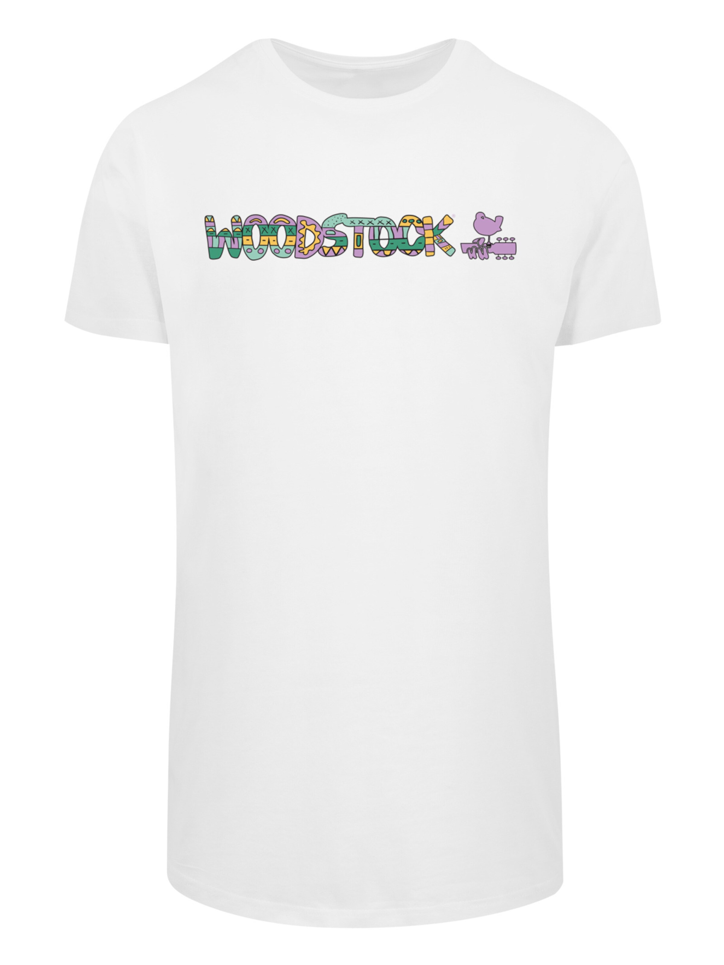 T-Shirt 'Woodstock' F4NT4STIC en blanc : devant
