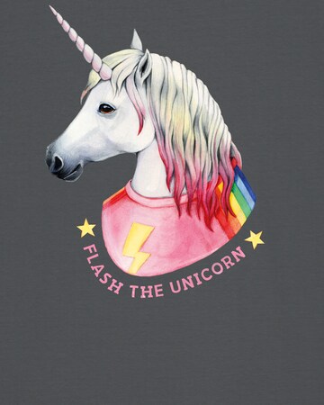 T-Shirt ' Flash, the unicorn ' Watapparel en gris