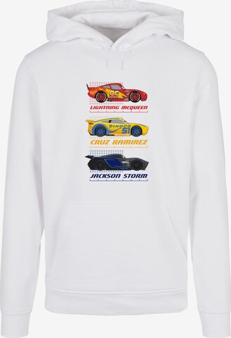 ABSOLUTE CULT Sweatshirt 'Cars - Racer Profile' in Wit: voorkant