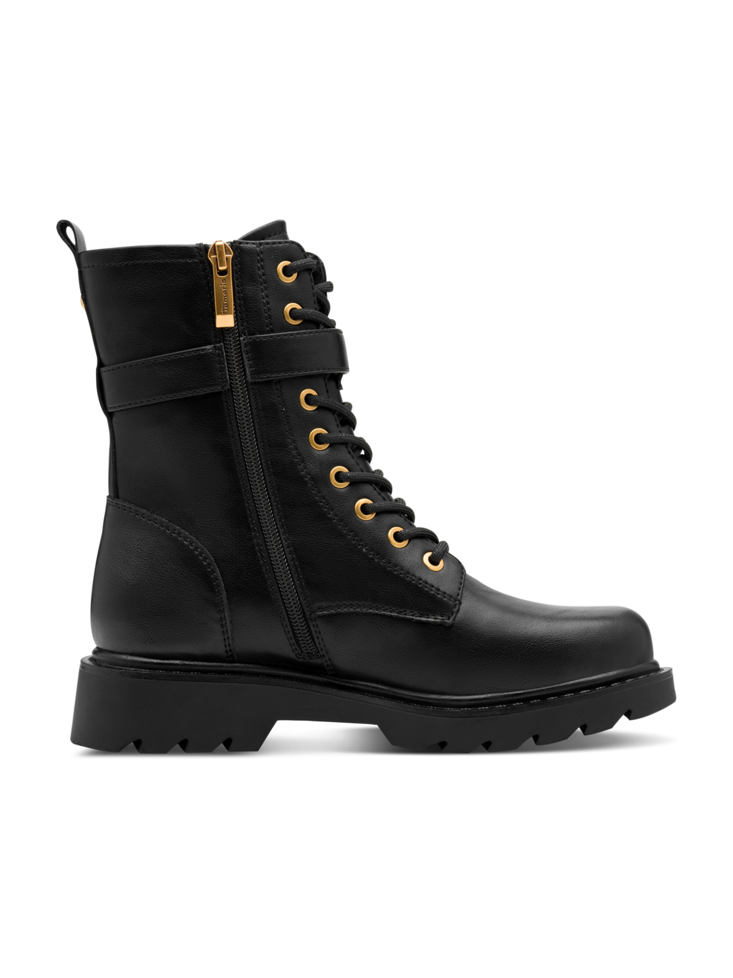 Tamaris Lace-Up Ankle Boots in Black