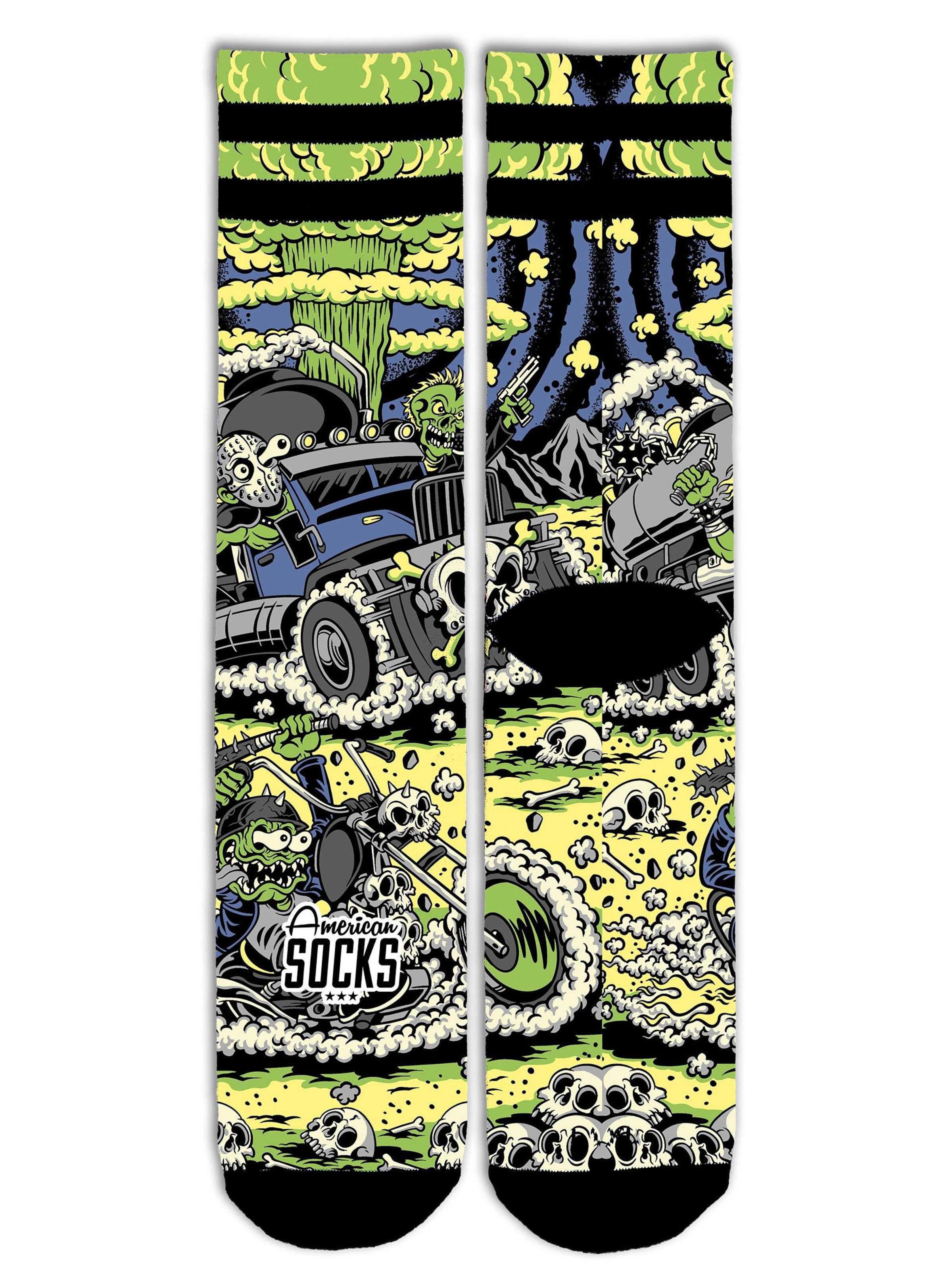 Chaussettes 'Wasteland' American Socks en noir : devant