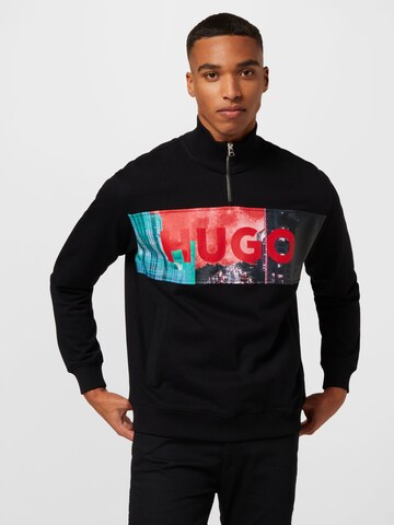 HUGO Red - Sweatshirt 'Doonrise' em preto: frente