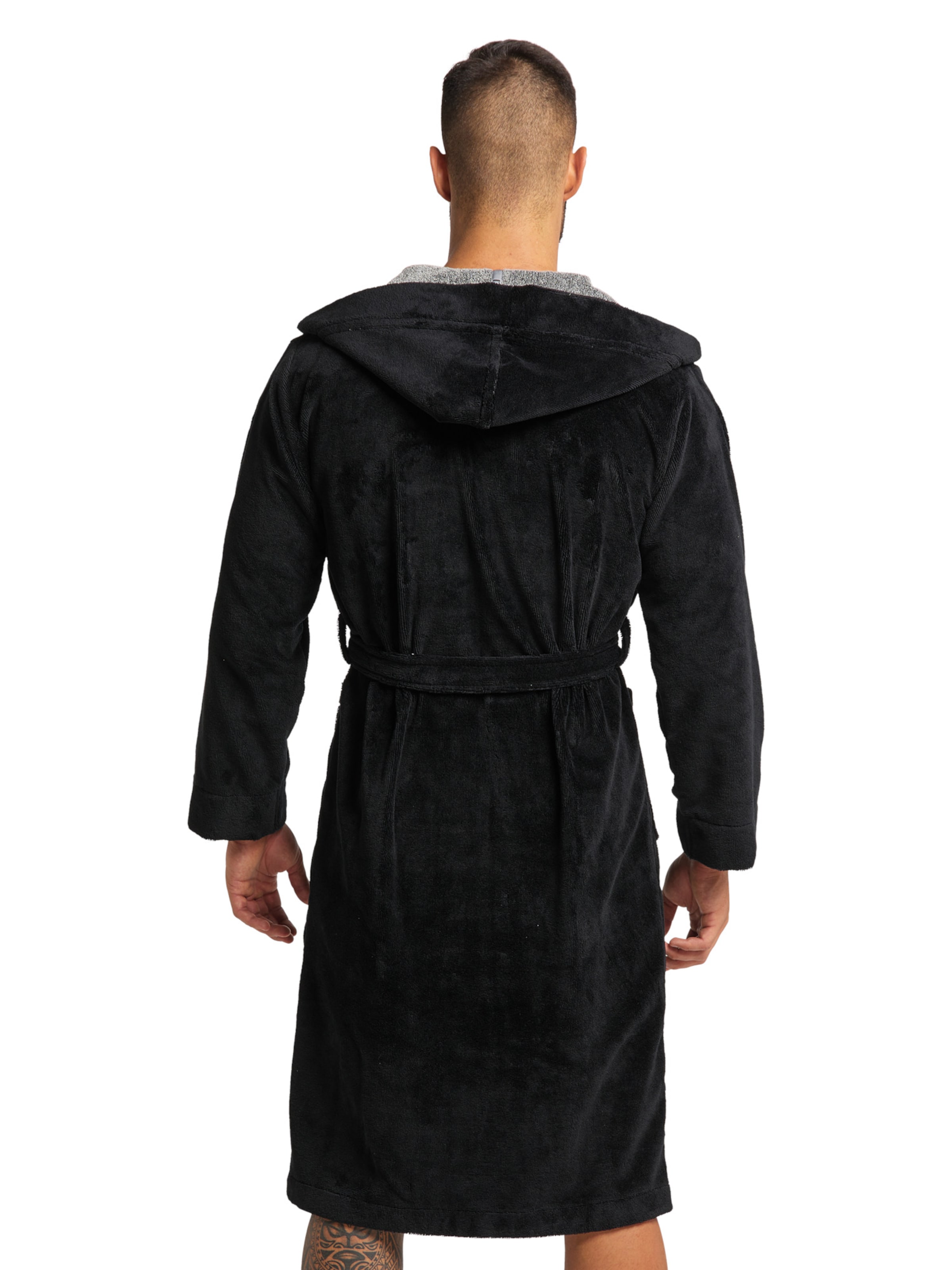 Carlo Colucci Badjas kort ' Como ' in Zwart