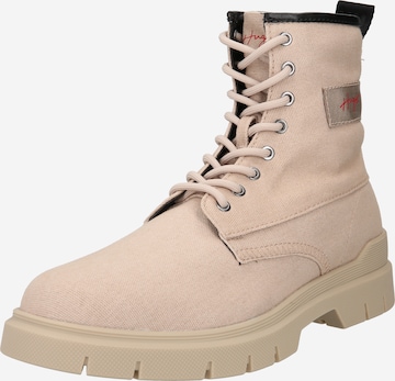 HUGO Lace-Up Boots 'Ryan' in Beige: front