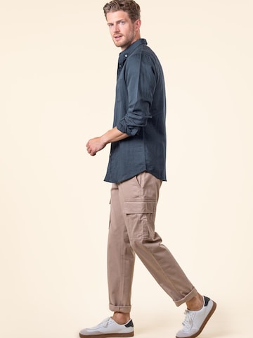 Living Crafts Comfort fit Button Up Shirt 'ROB' in Blue