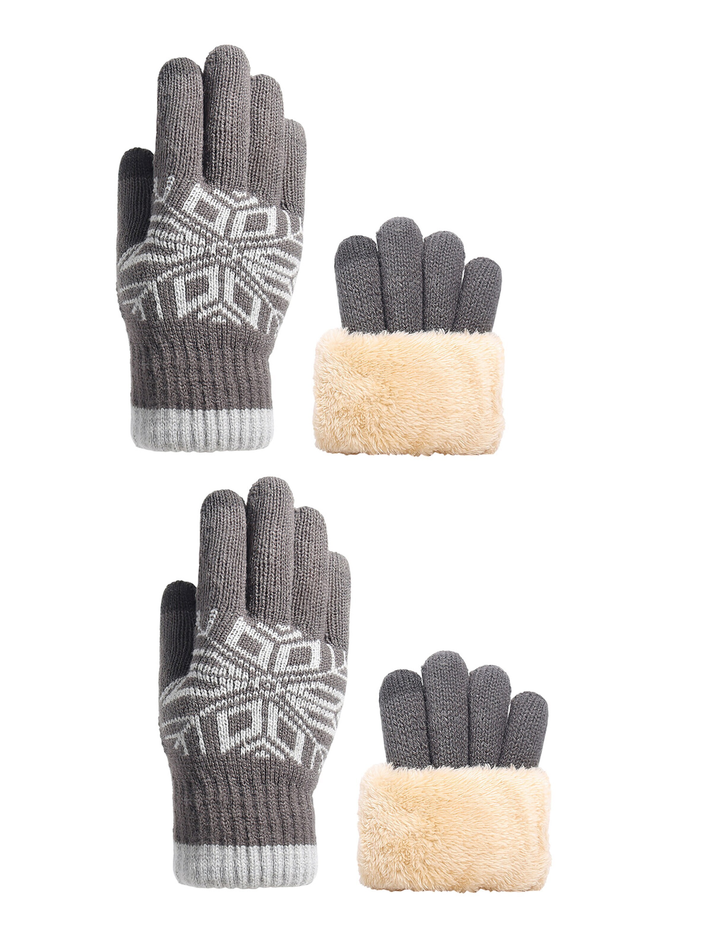 Magicshe Fingerhandschuhe 'Winter Strickhandschuhe Touchscreen'‌‌‌‌‌‌‌‌ in Grau