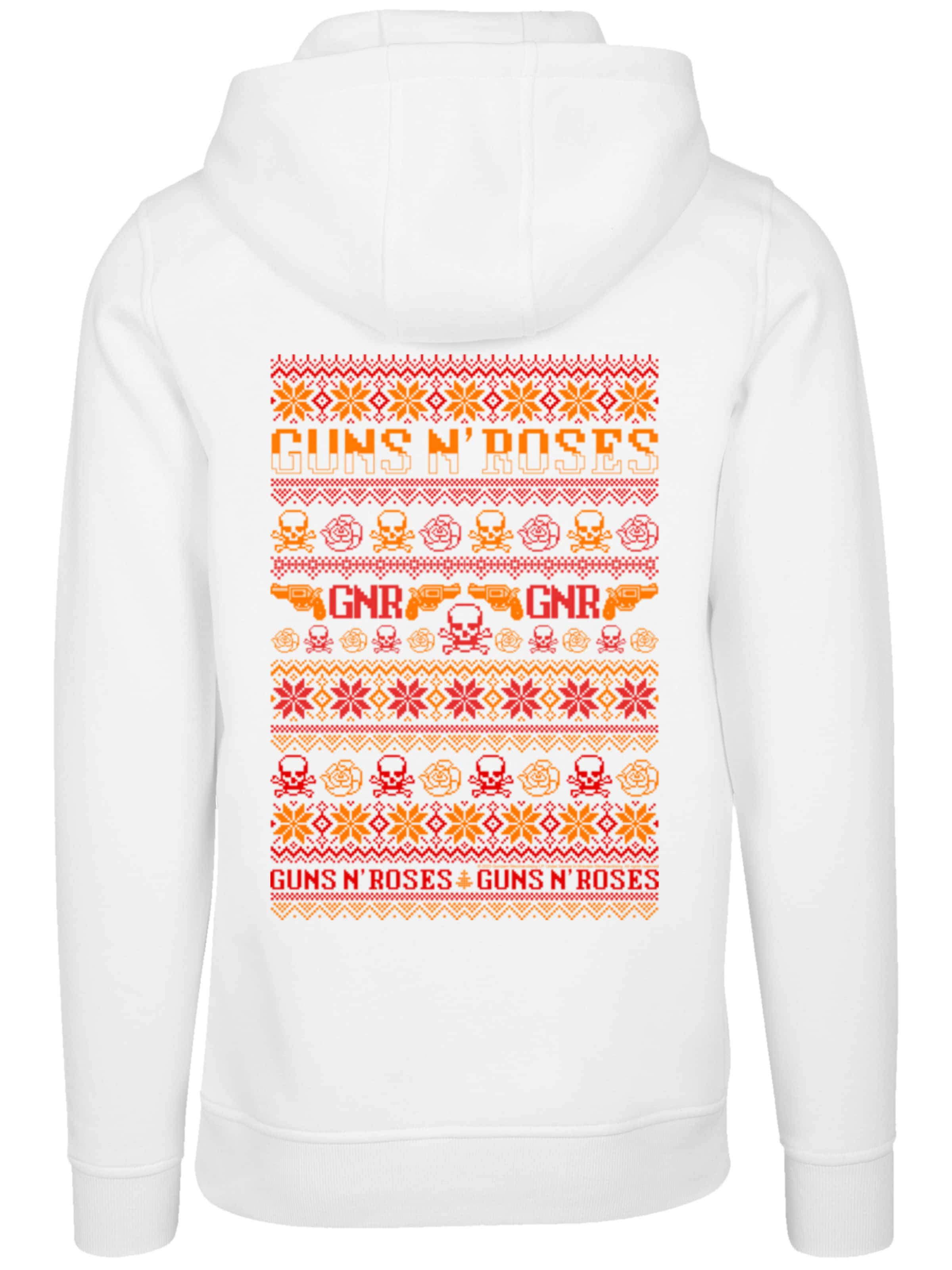 Sweat-shirt 'Guns And Roses Christmas' F4NT4STIC en blanc