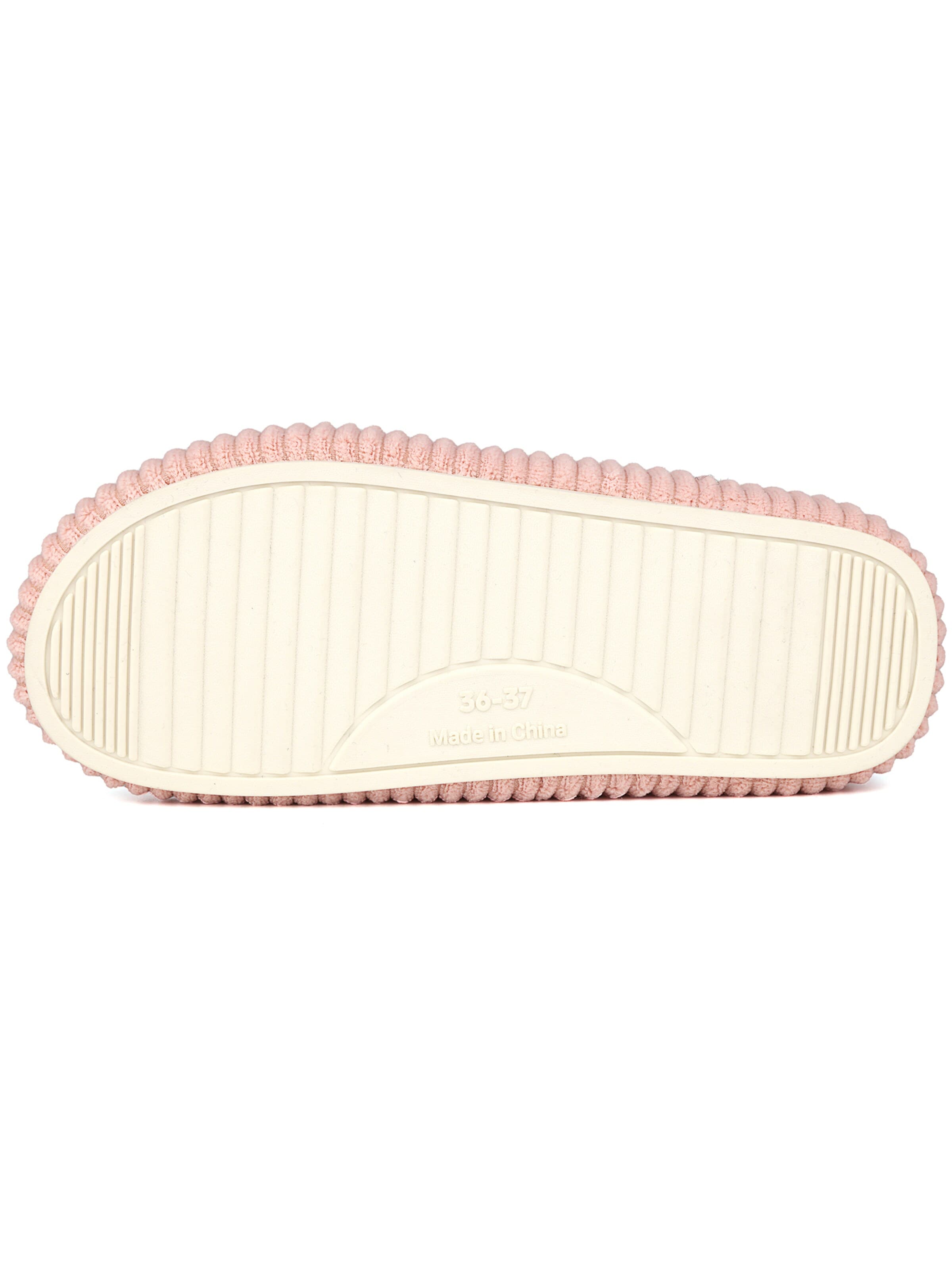 Youecci Slippers 'Corduroy Cross‑Knot House Slippers' in Pink