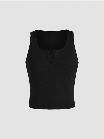 Hiccup Top in Schwarz: Vorderseite