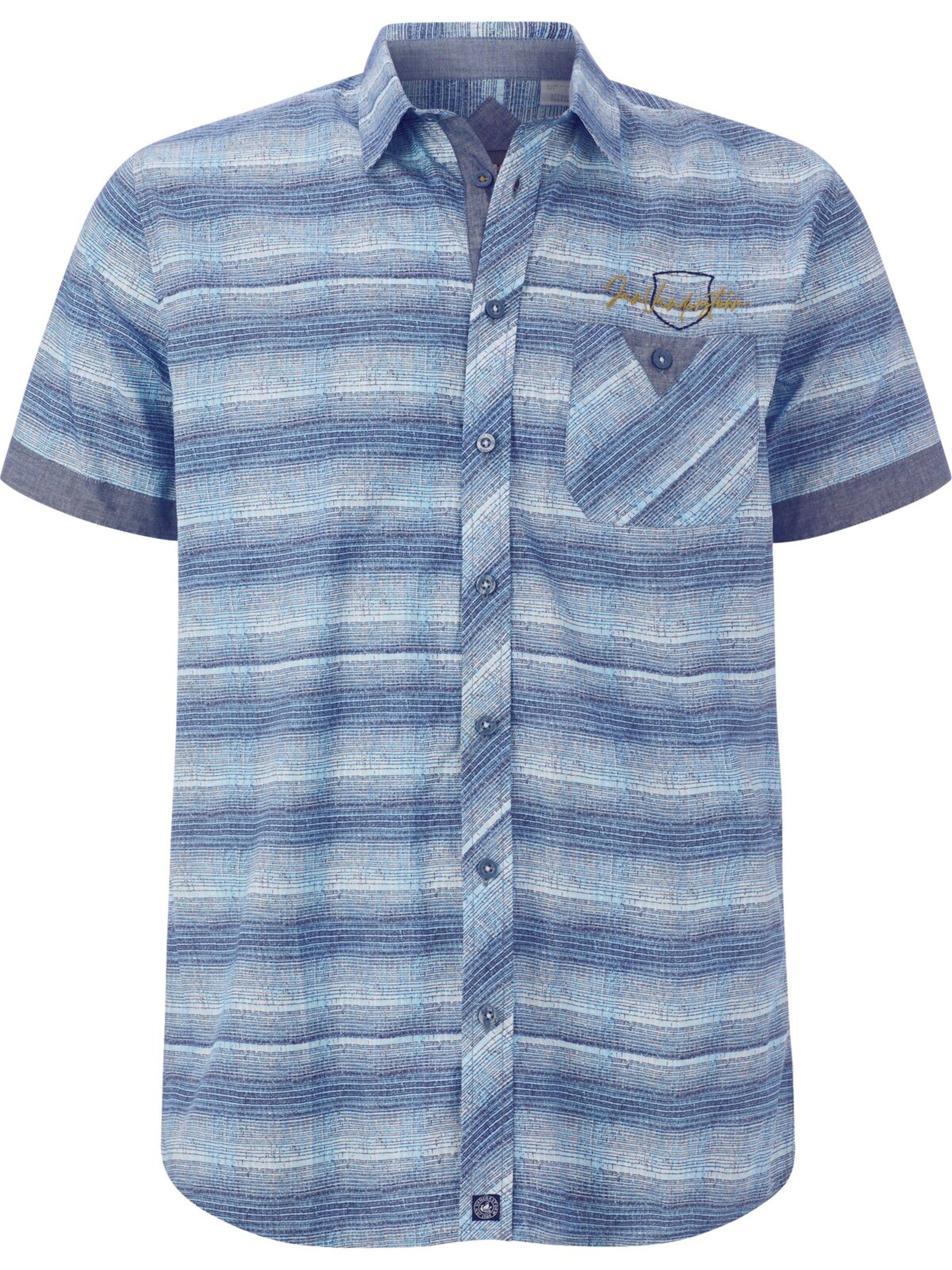 Jan Vanderstorm Comfort fit Button Up Shirt 'Mertrich' in Blue: front