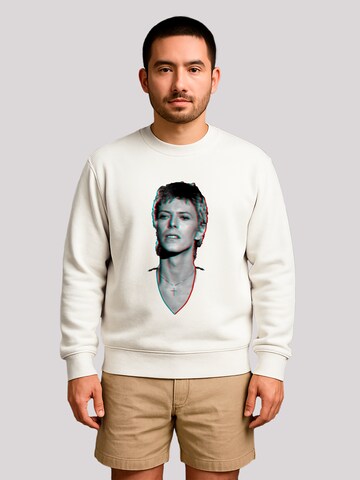 F4NT4STIC Sweatshirt 'TV Times Pop Star David Bowie Portrait 1977' in Wit