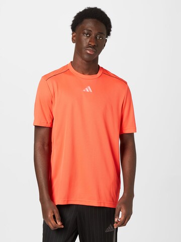 ADIDAS PERFORMANCE - Camisa funcionais 'Workout Base' em laranja: frente