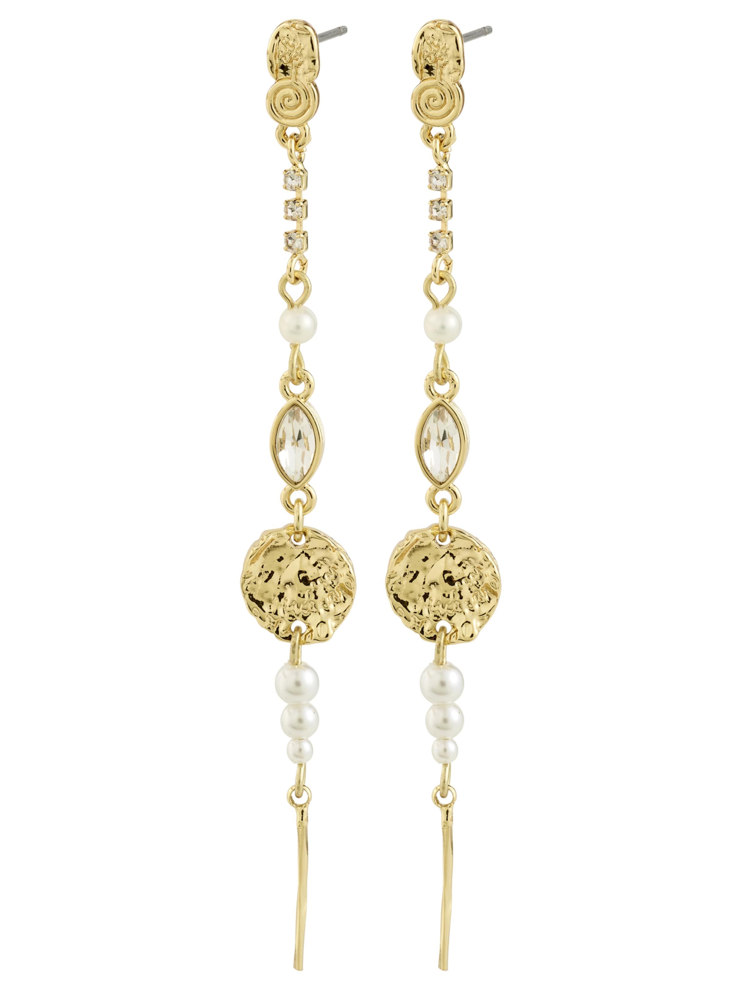 Pilgrim Náušnice 'Fire' - zlatá / perlově bílá, Produkt