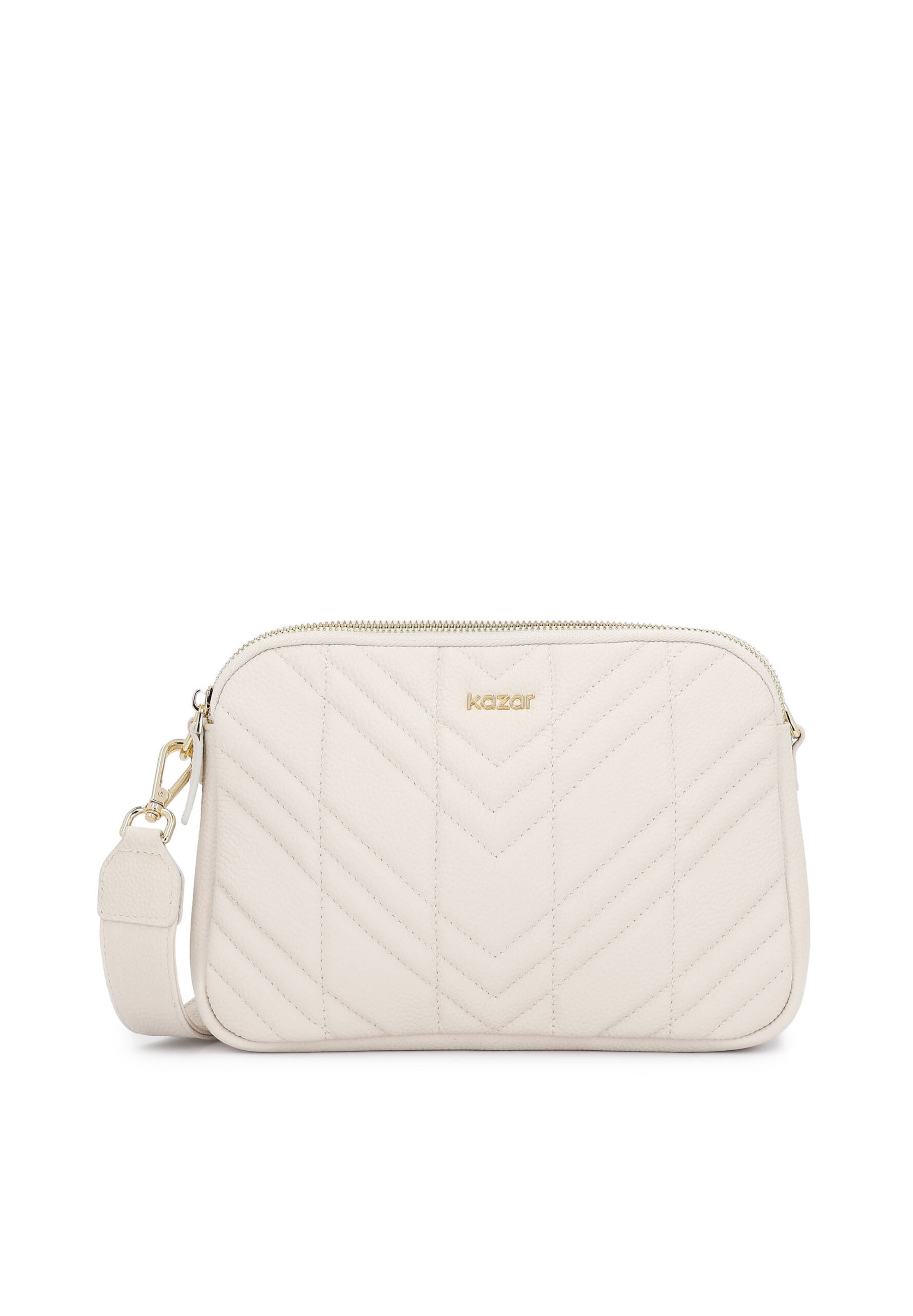 Borsa a tracolla di Kazar in bianco: frontale