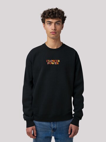 F4NT4STIC Sweatshirt 'FLOWER POWER LETTERING' in Black: front