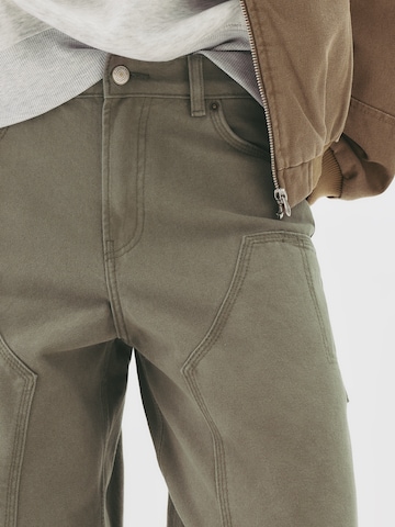 Pull&Bear Ohlapna forma Kavbojke | zelena barva