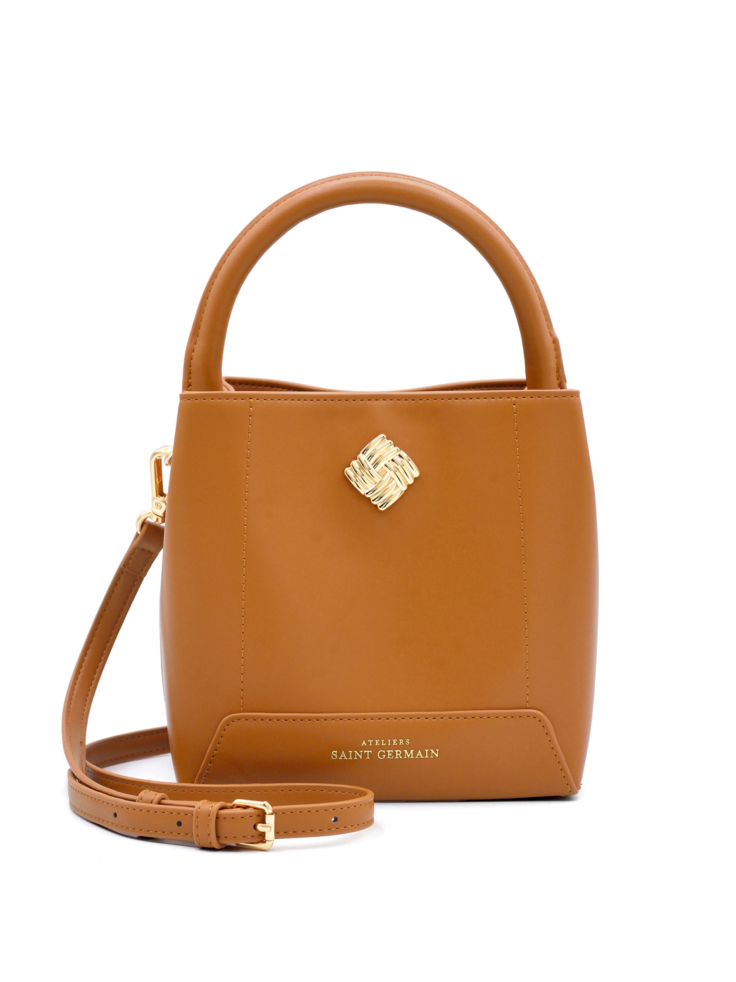 Ateliers Saint Germain - Bolso de mano 'Auteuil' en marrón: frente