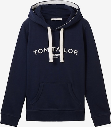 TOM TAILOR DENIM Mikina – modrá: přední strana