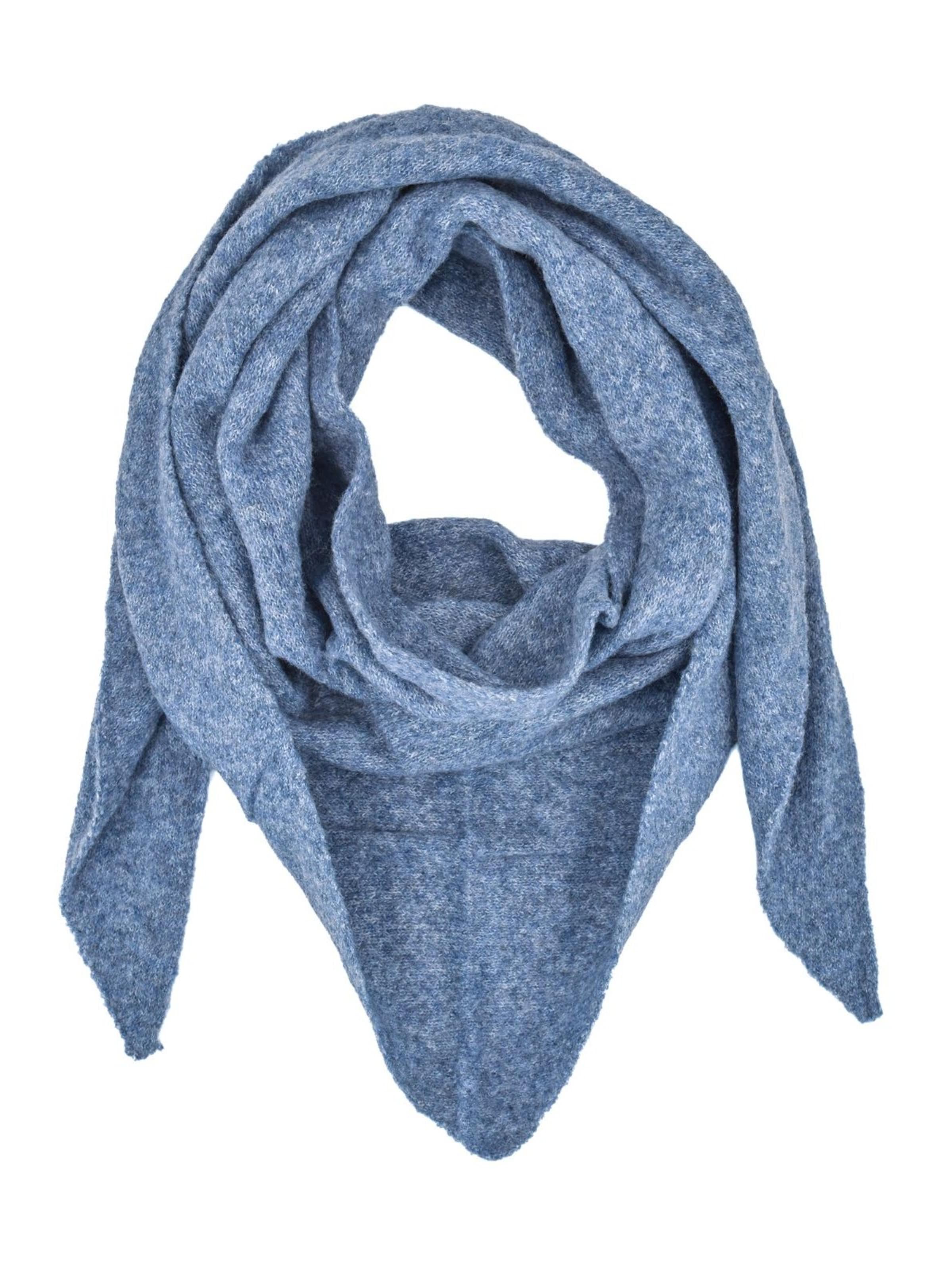styleBREAKER Shawl 'Leichtes Strick Dreieckstuch Woll-Anteil' in Blue: front