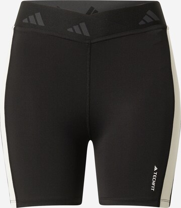 ADIDAS PERFORMANCE - Skinny Pantalón deportivo 'Hyperglam Techfit' en negro: frente