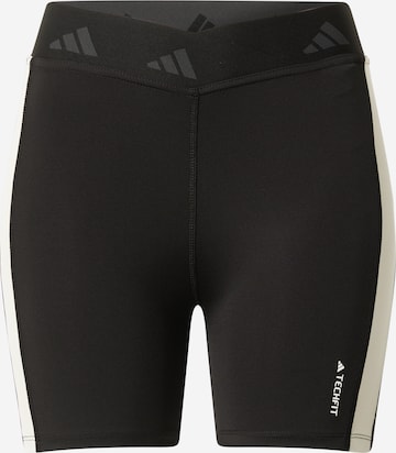 ADIDAS PERFORMANCE Skinny Spodnie sportowe 'Hyperglam Techfit' w kolorze czarny: przód